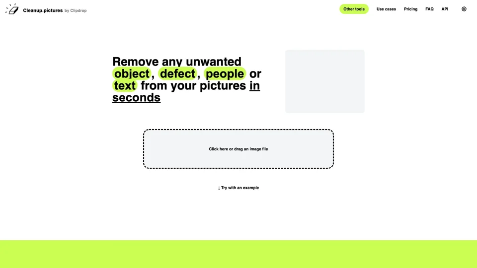 Cleanup.pictures - Remove objects, people, text and defects from any picture for free