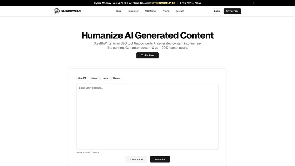 Humanize AI Content | Bypass AI Detection | Get 100% Human Score